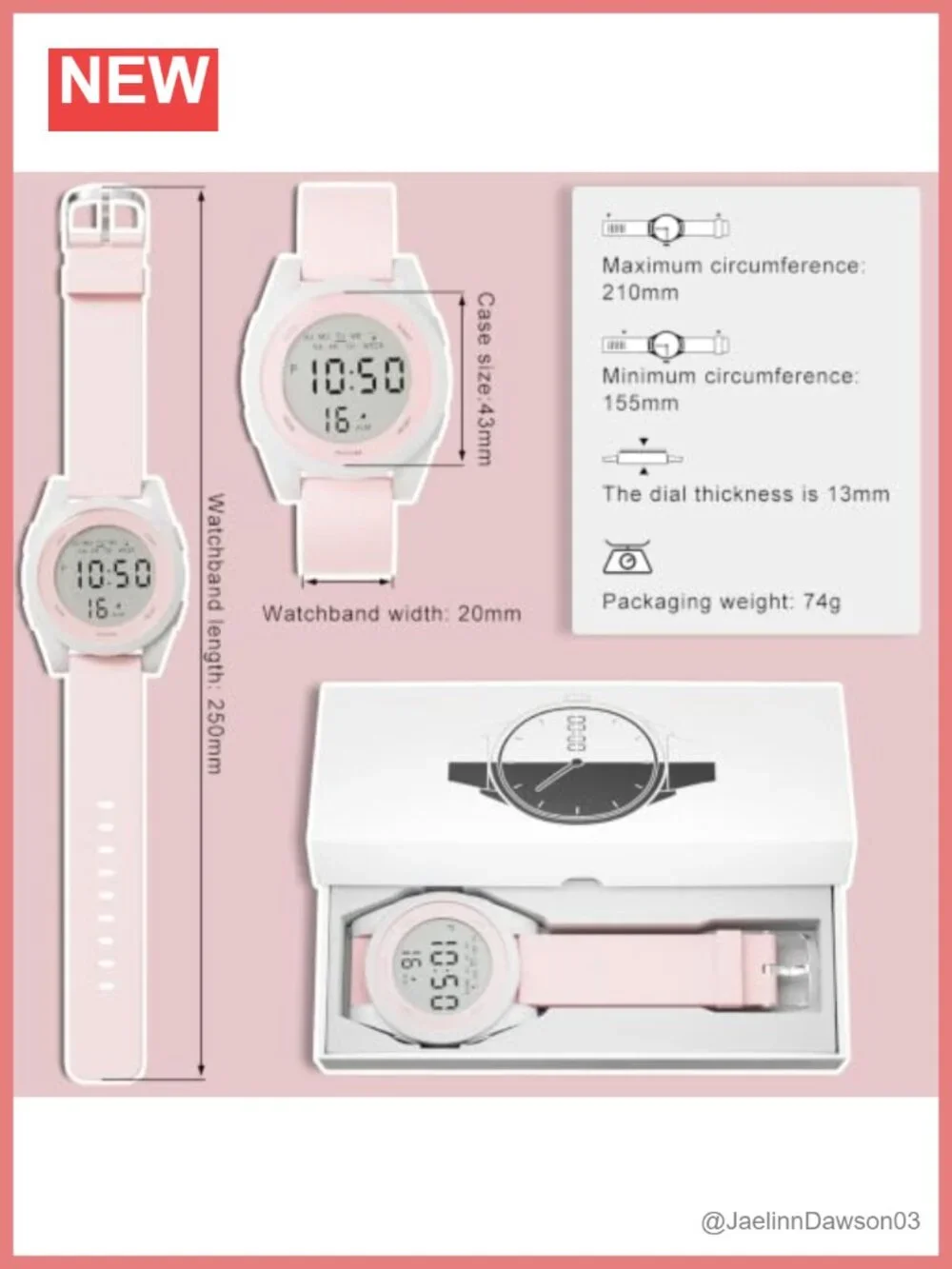 Water Resistant Digital Sports Watch with EL Backlight